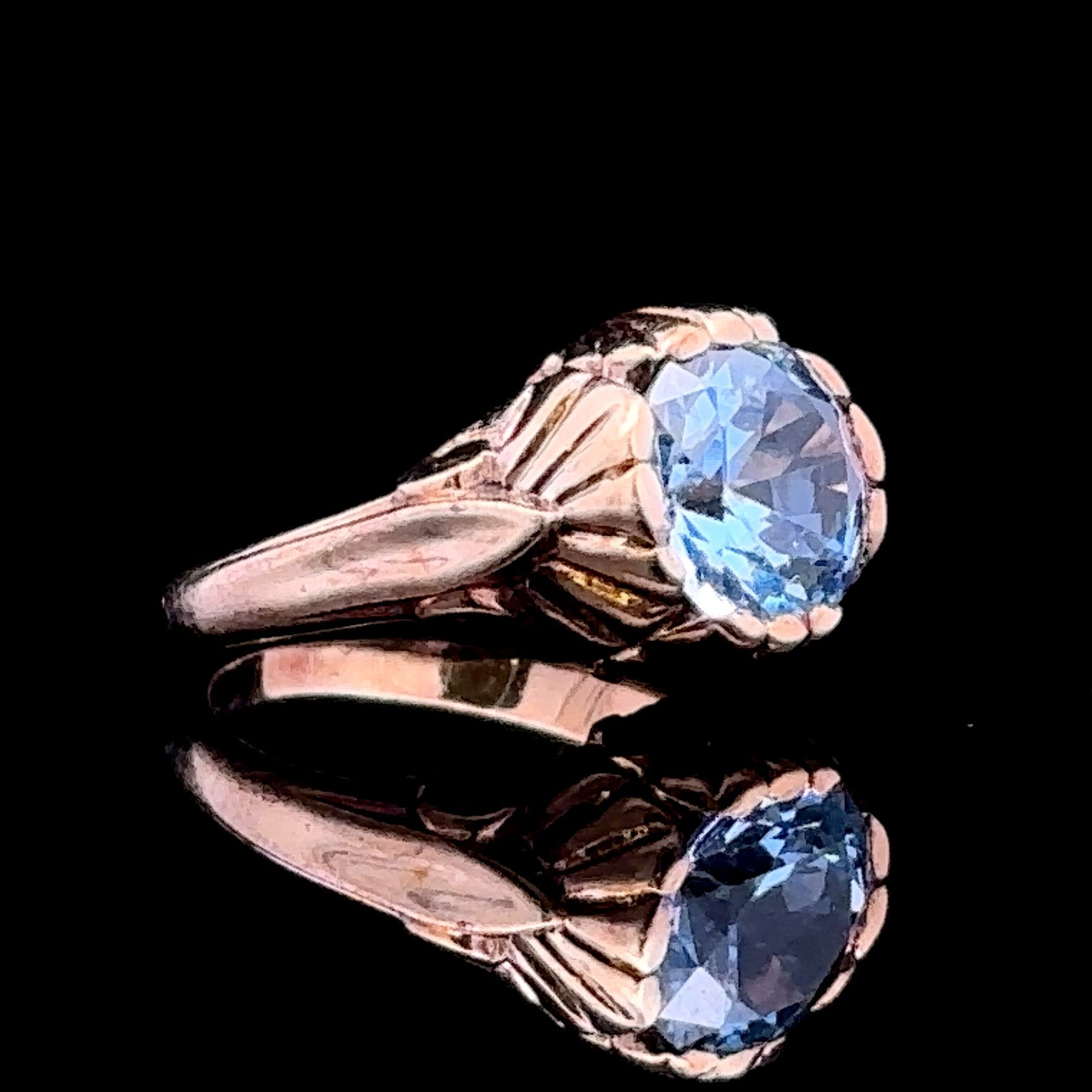 Harlee 14K Yellow Gold Fashion Ring with Synthetic Blue Spinel