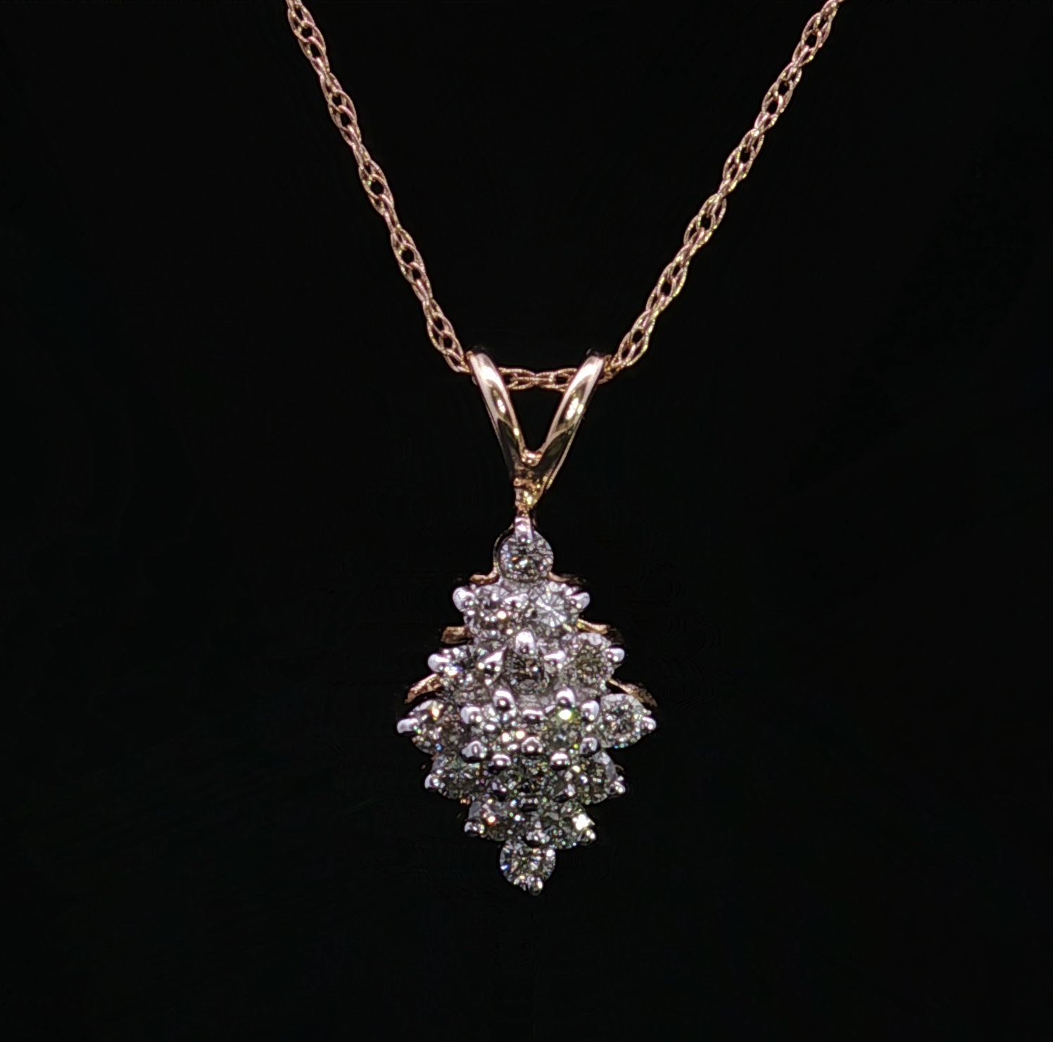 Demi 1/2ctw Diamond Cluster Necklace in 14K Yellow Gold