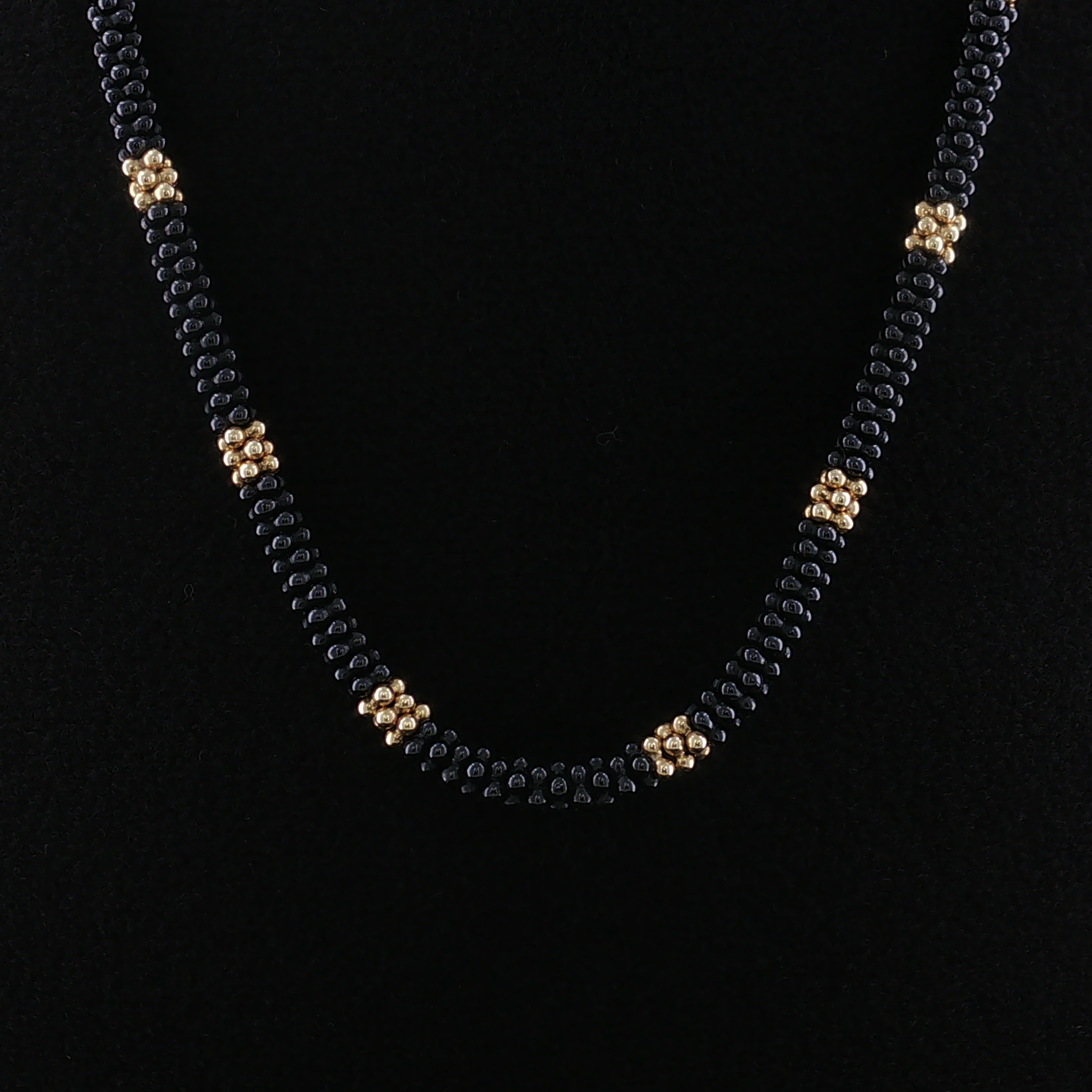 Bonita Lagos 18KY Gold & Black Ceramic Necklace