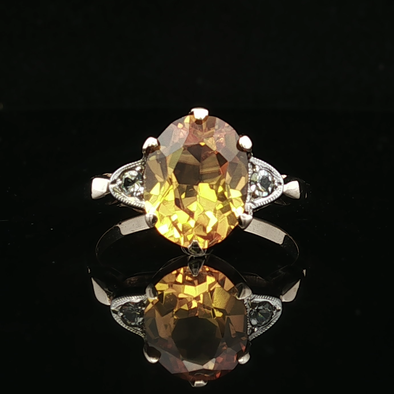 Agatha Citrine & Diamond Ring – 10K Two-Tone