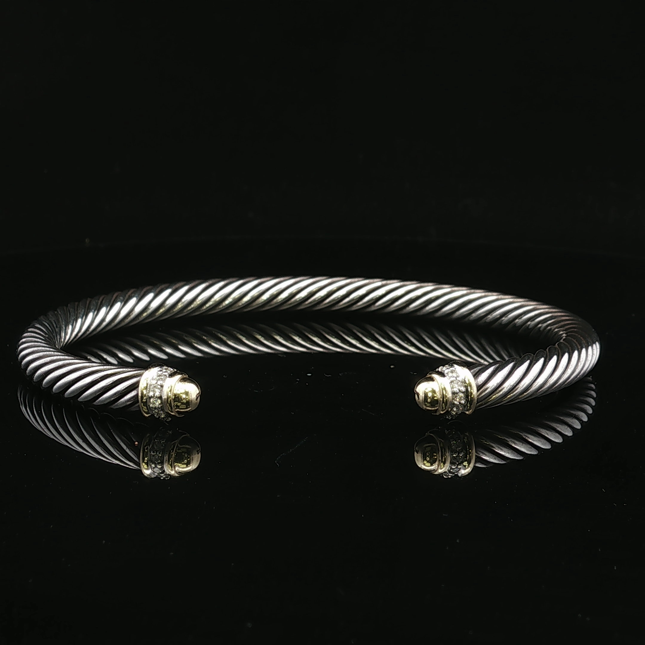 David Yurman Two-Tone Diamond Cuff Bracelet