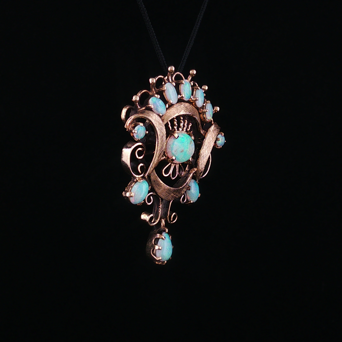 Fern 14K Antique Opal Pin Pendant