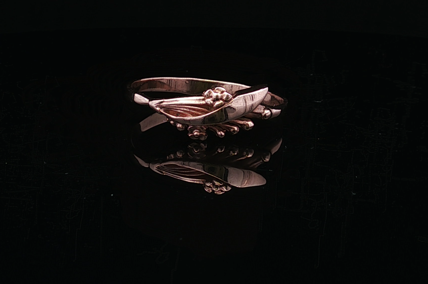 Nora 14K Rose Gold Floral and Leaf Motif Ring