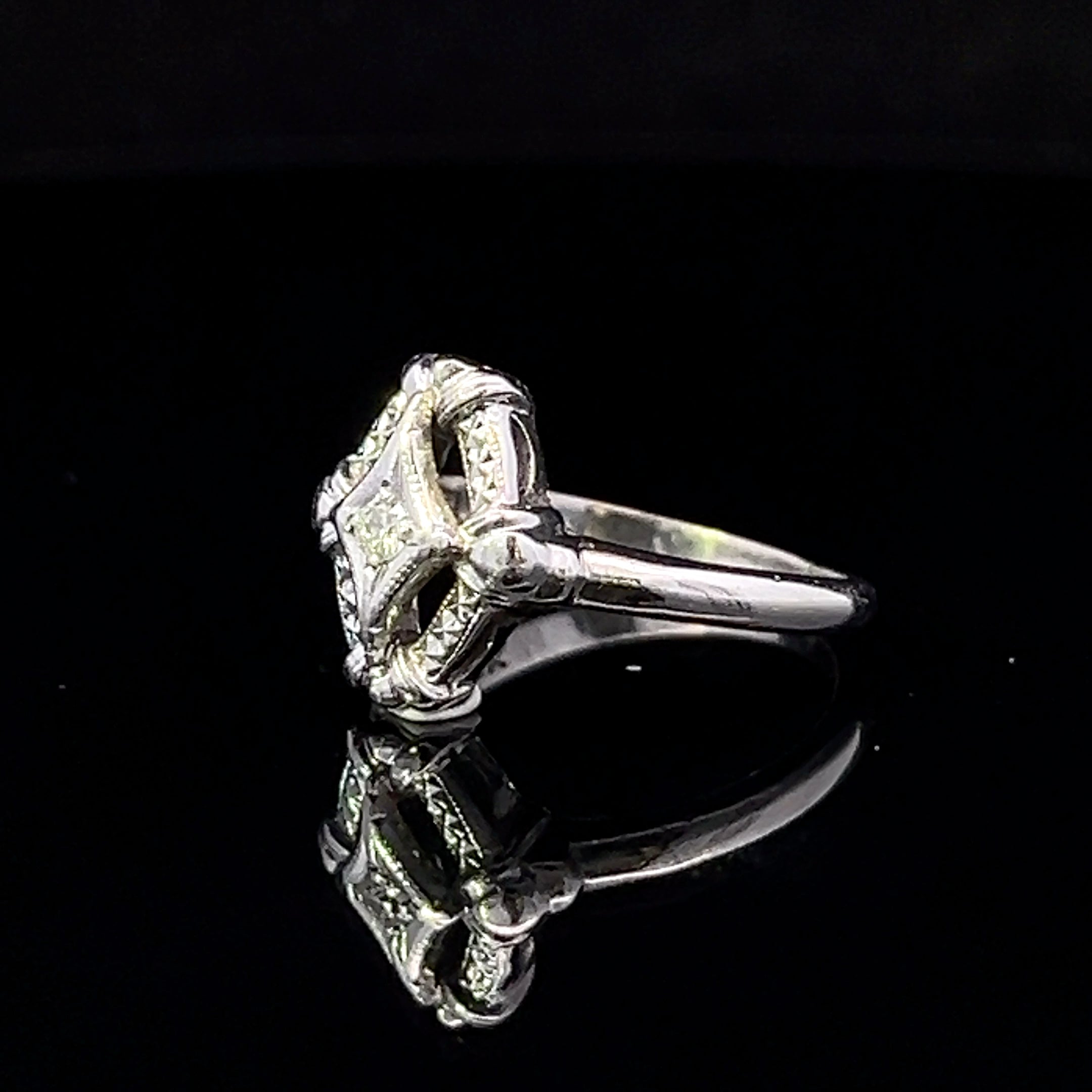 Sandra 14K White Gold Kite-Shaped Diamond Ring