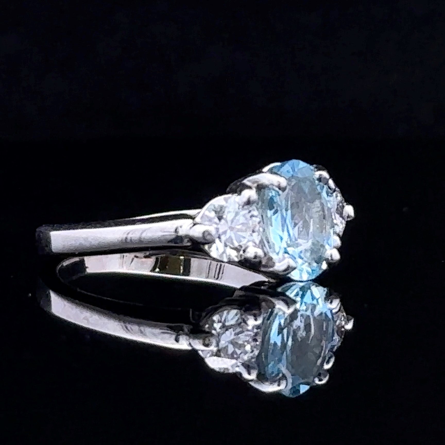 Emmalynn 18K White Gold Aquamarine and Diamond Fashion Ring