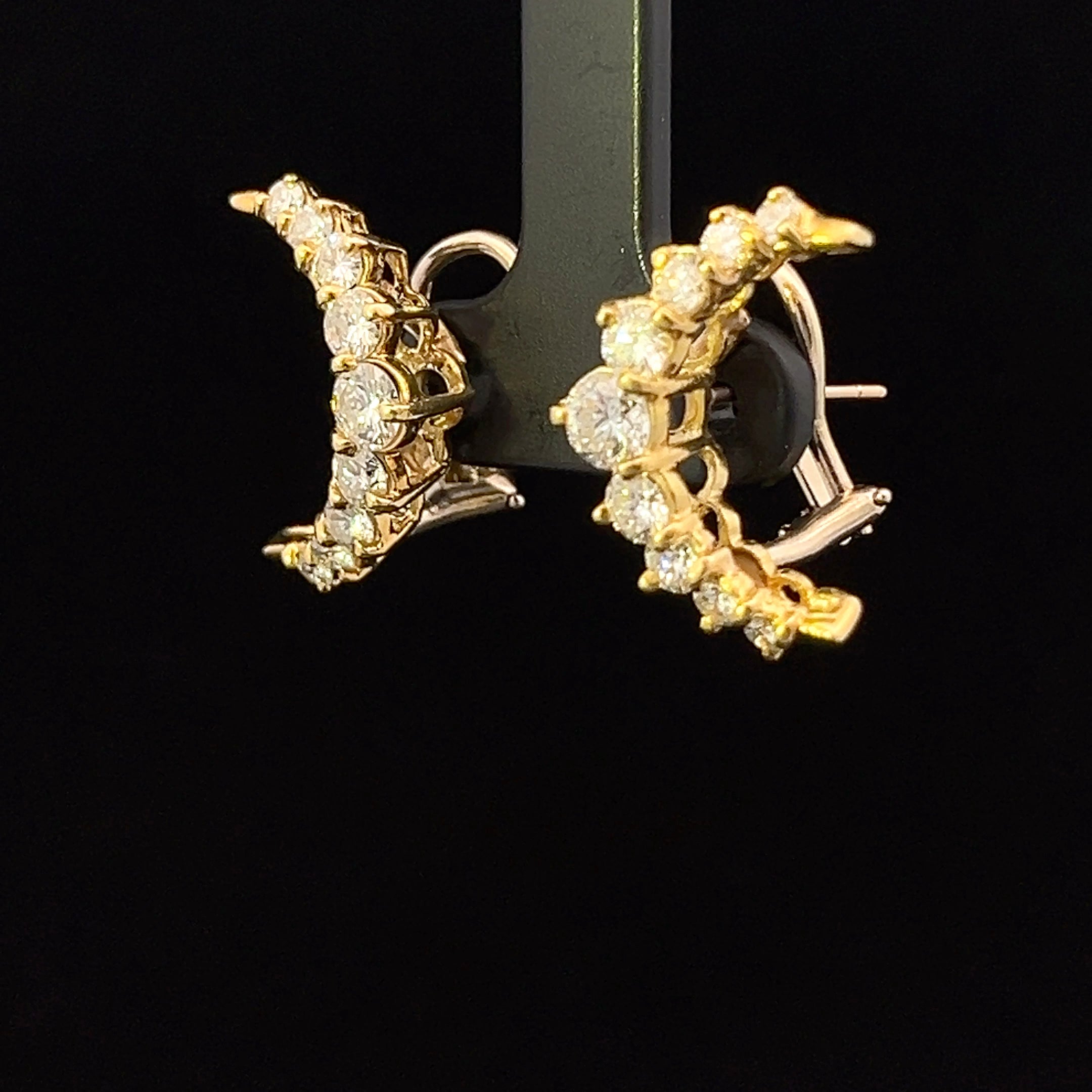 Christina 18K Yellow Gold 2.00 CTW Half-Moon Diamond Earrings