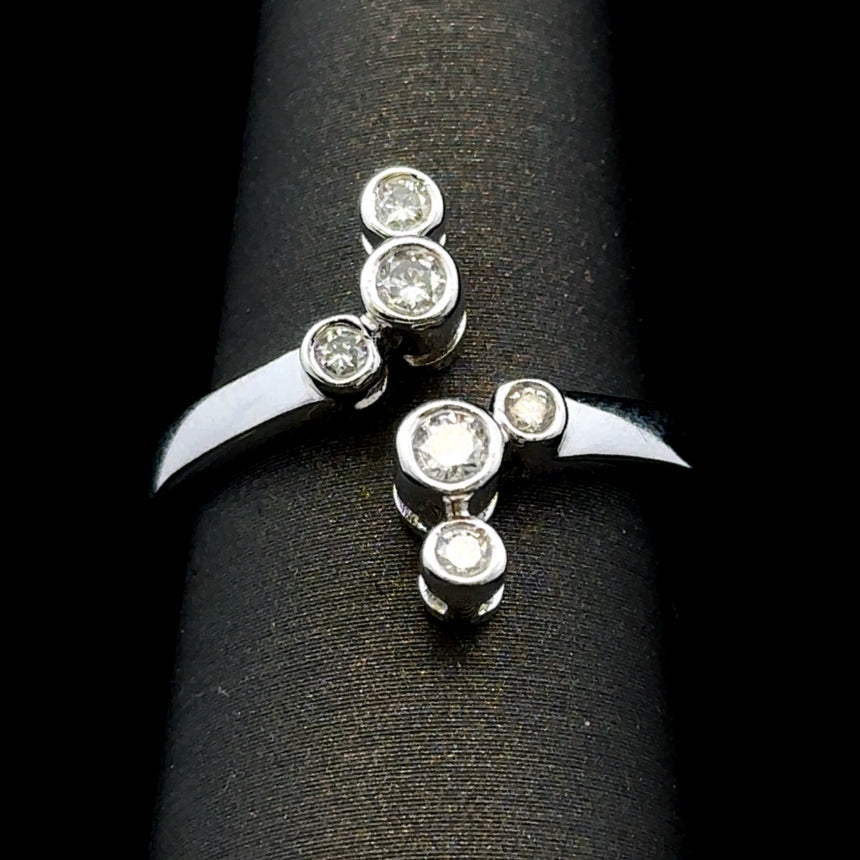 Aniyah 14K White Gold .44 Ct Six-Stone Bezel Set Ring