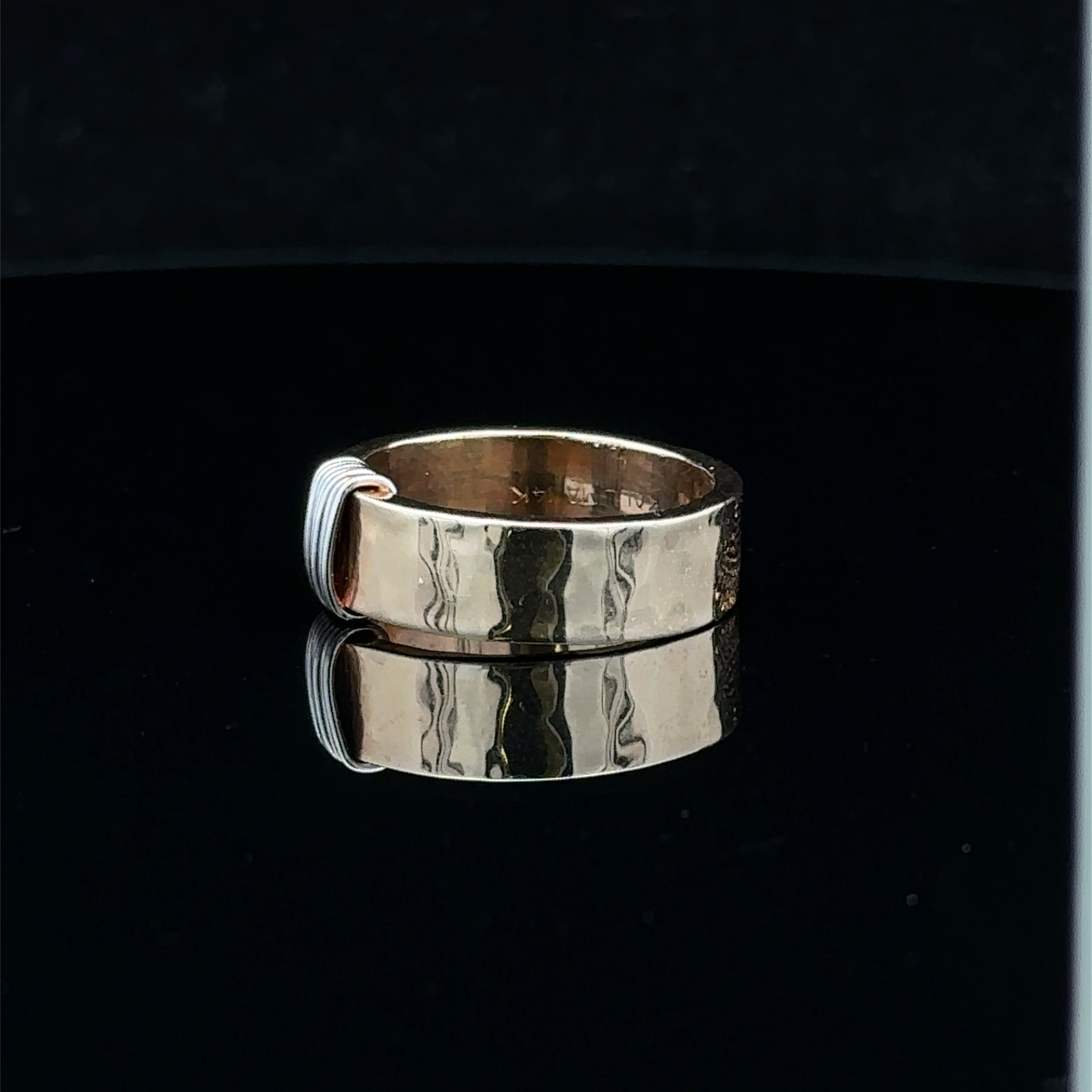 Oslo 14KY Hammered Ring with 14KW Wrap