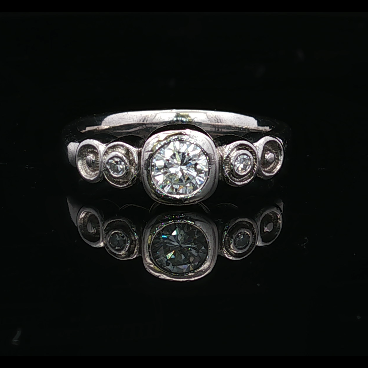 Arden Palladium 3 Stone Diamond Ring