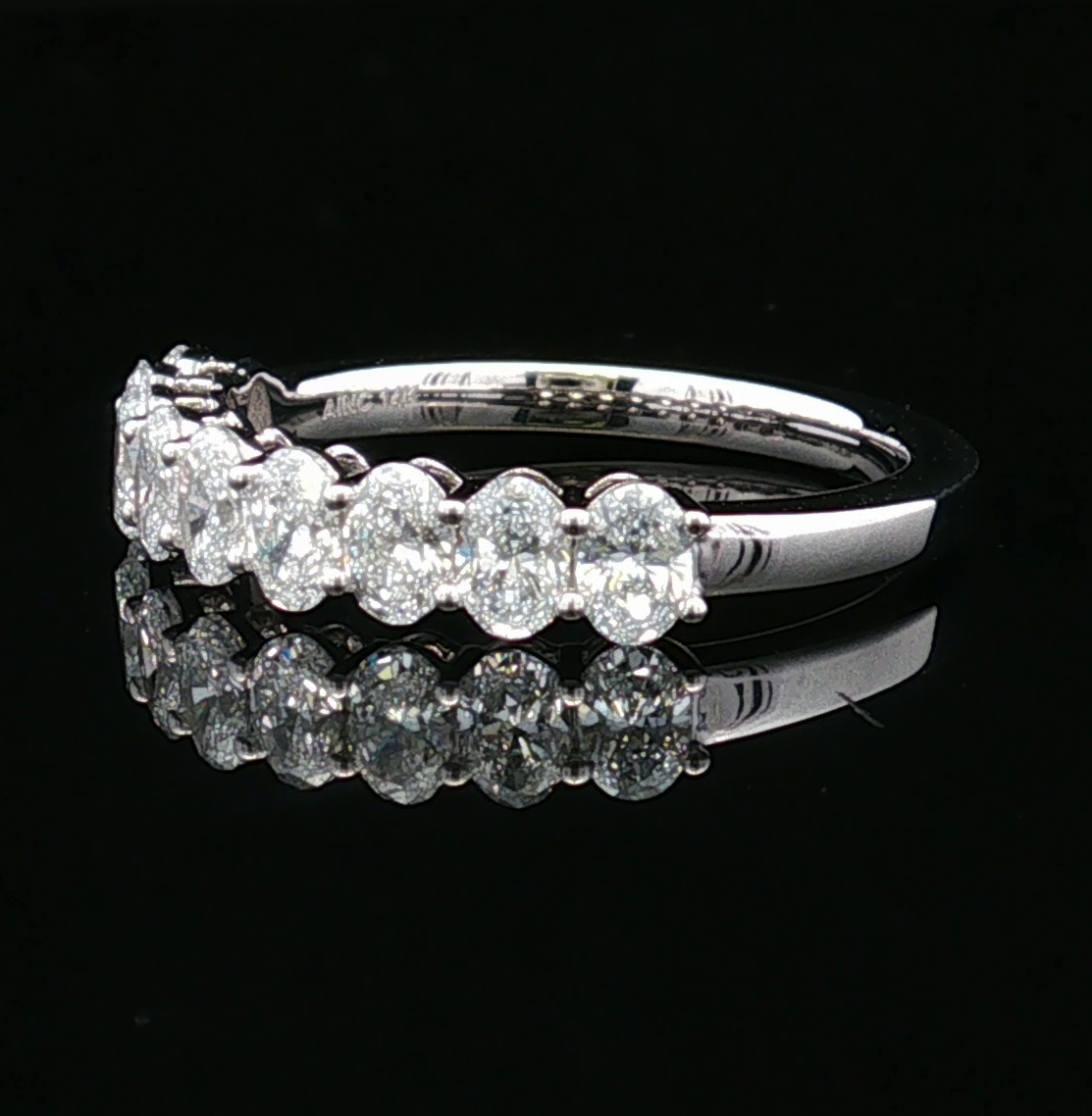 Odette 14KW Lab Grown Oval Diamond Band