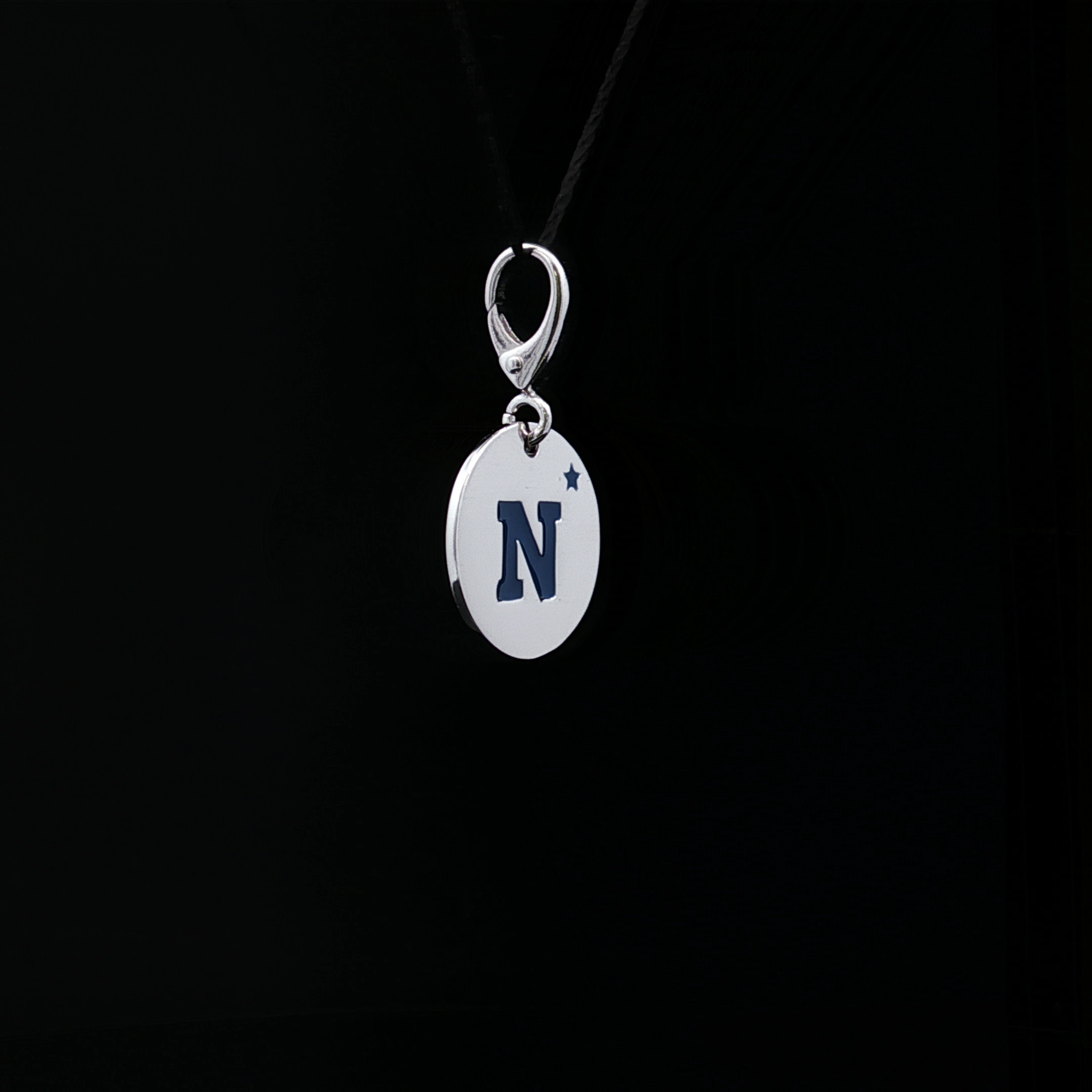 Silver Polished SS Navy "N" Charm with Lobster Clasp