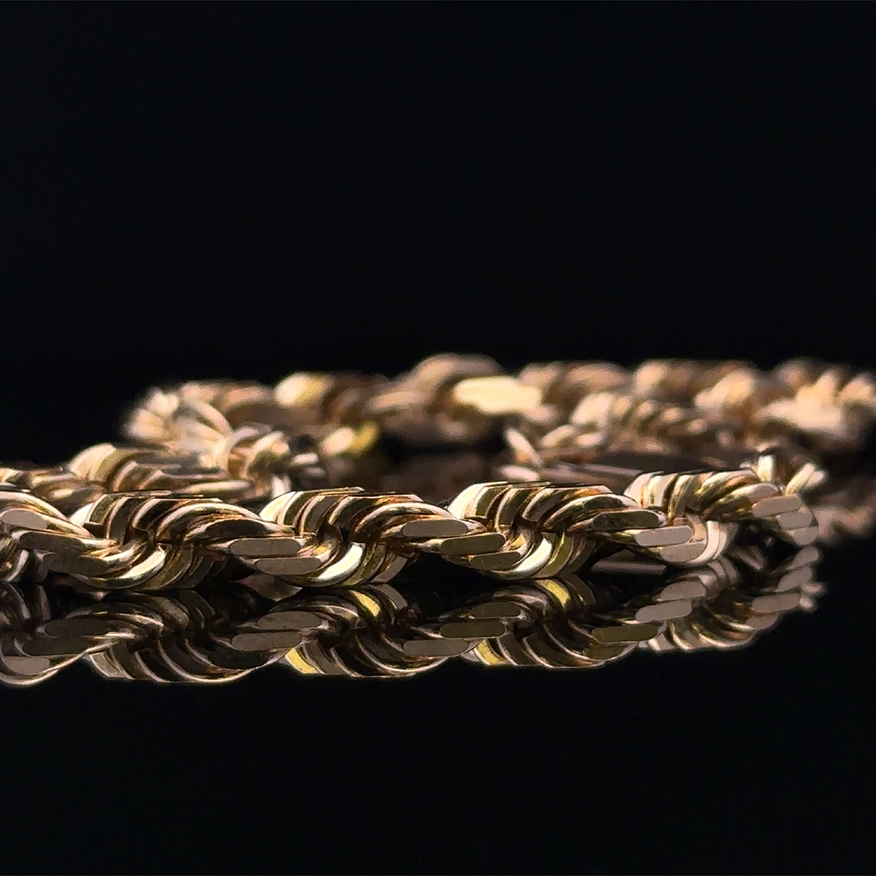 Jeffrey 14KY 8'' 5mm Rope Bracelet