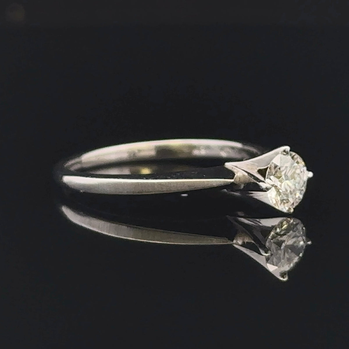 Destiny 18KW .42CT Round Kite Set Diamond Engagement Ring