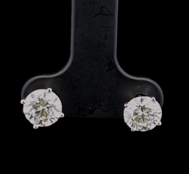 14K White Gold 2.00CTW Lab Diamond Stud Earrings