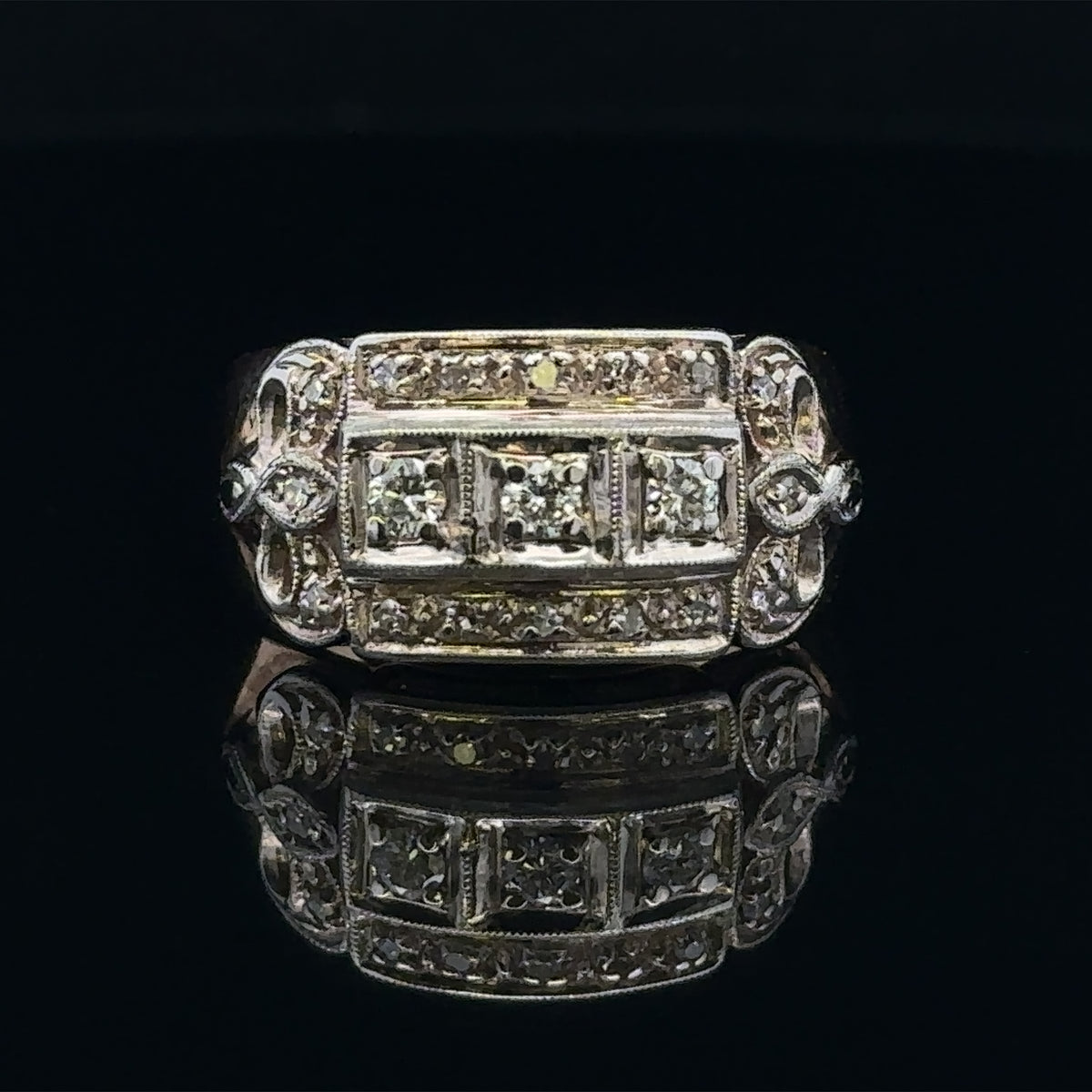 Myles 14k Yellow Gold 0.39ctw Three-Stone Estate Diamond Ring