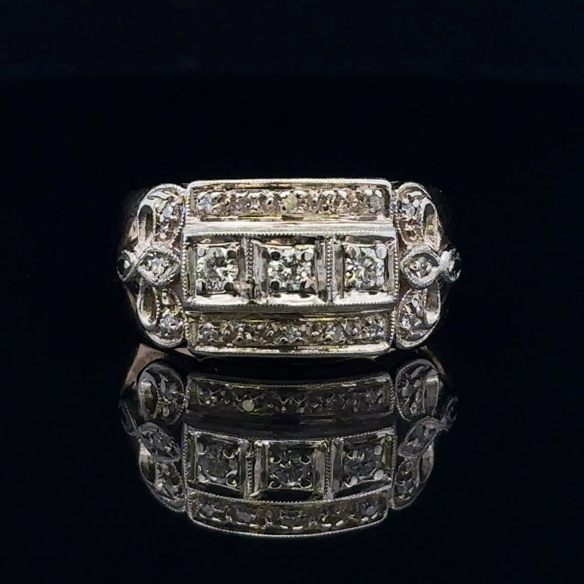 Myles 14k Yellow Gold 0.39ctw Three-Stone Estate Diamond Ring