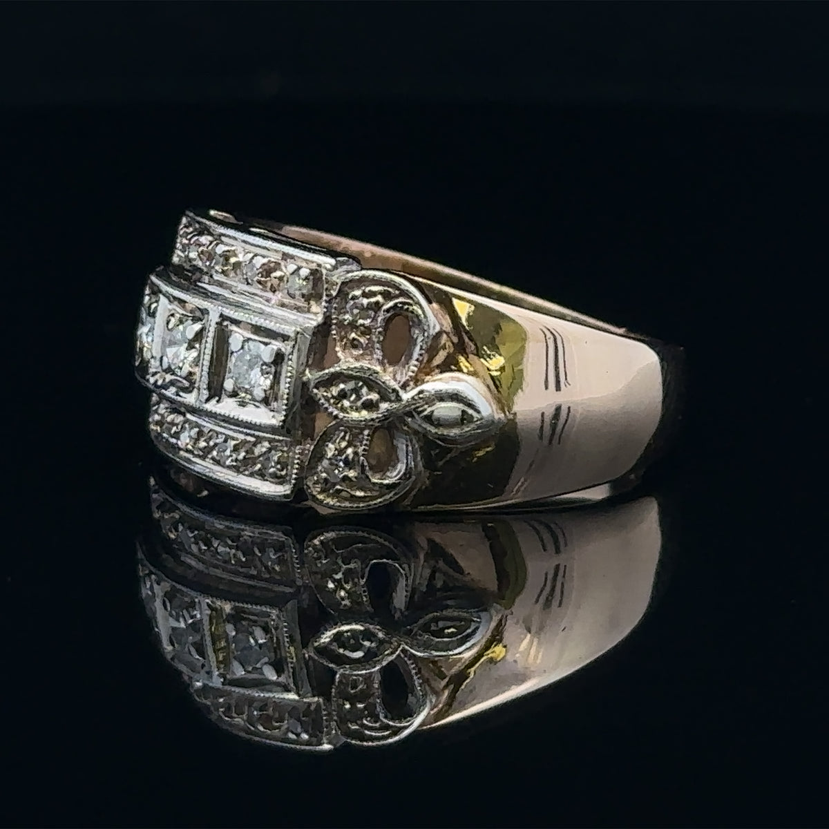 Myles 14k Yellow Gold 0.39ctw Three-Stone Estate Diamond Ring