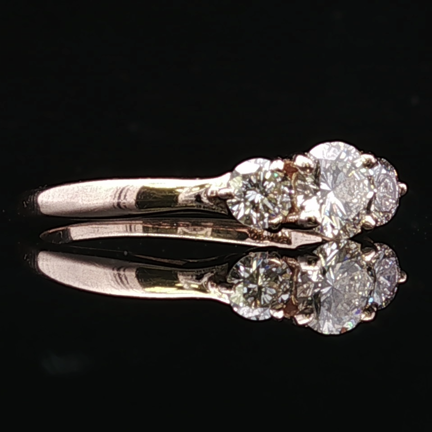 Margaret 14K Yellow Gold Three Diamond Ring