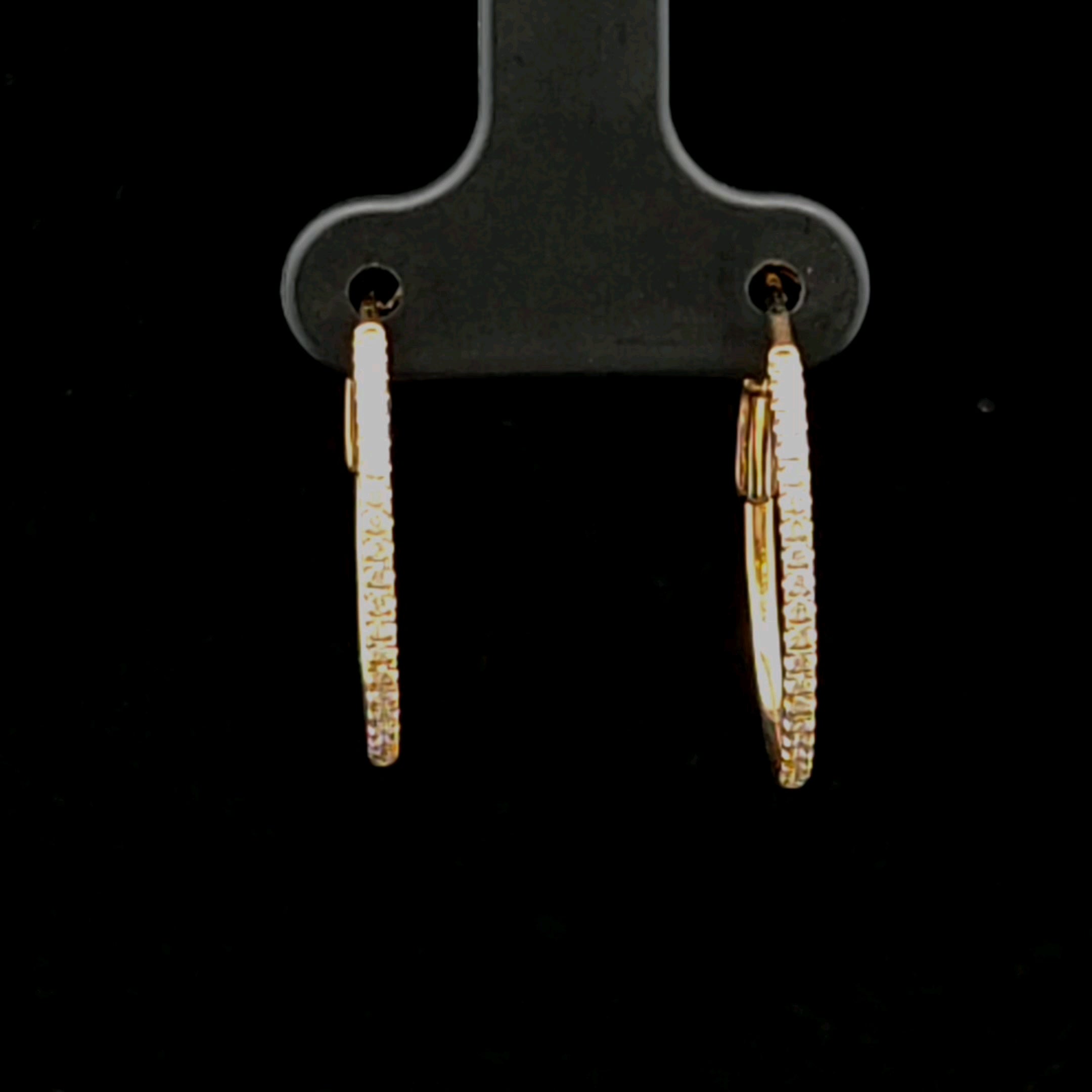 Teagan 14K Yellow Gold 0.15 CTW Diamond Hoops with Omega Backs