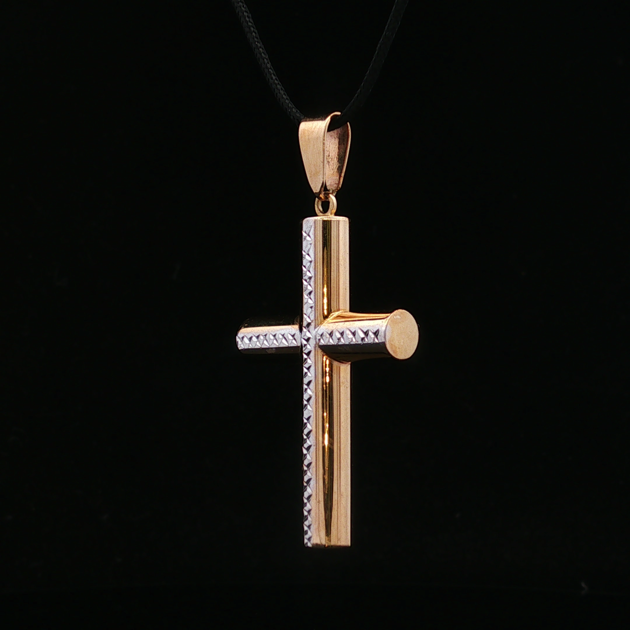 Emberlyn 14K Two Tone Cross Pendant