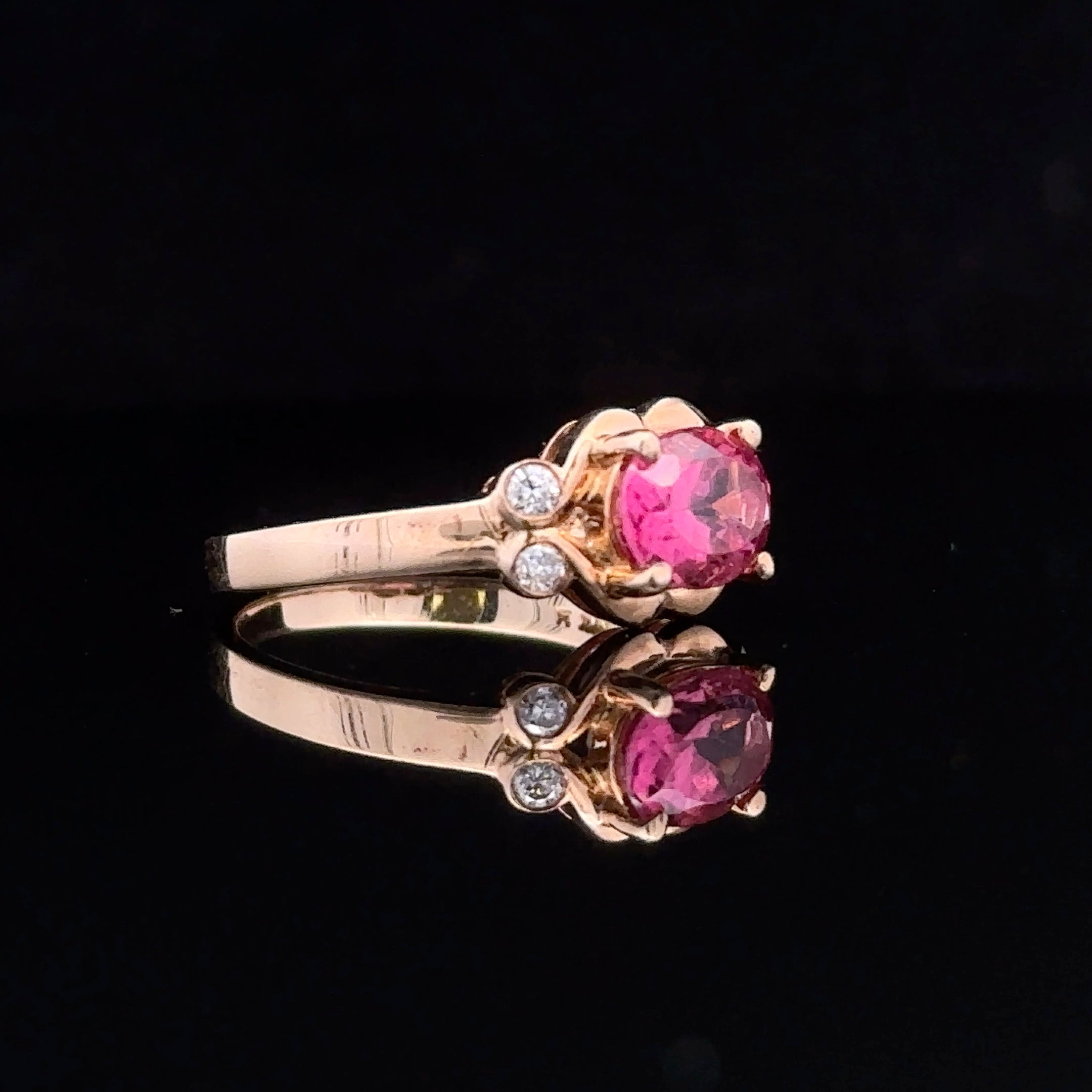 Rayne 14K Yellow Gold Oval Pink Tourmaline and Diamond Ring