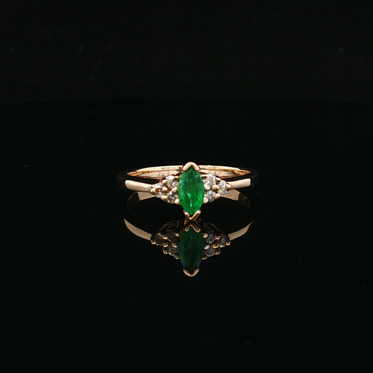 Wrenlyn 14K Yellow Gold Emerald & Diamond Ring