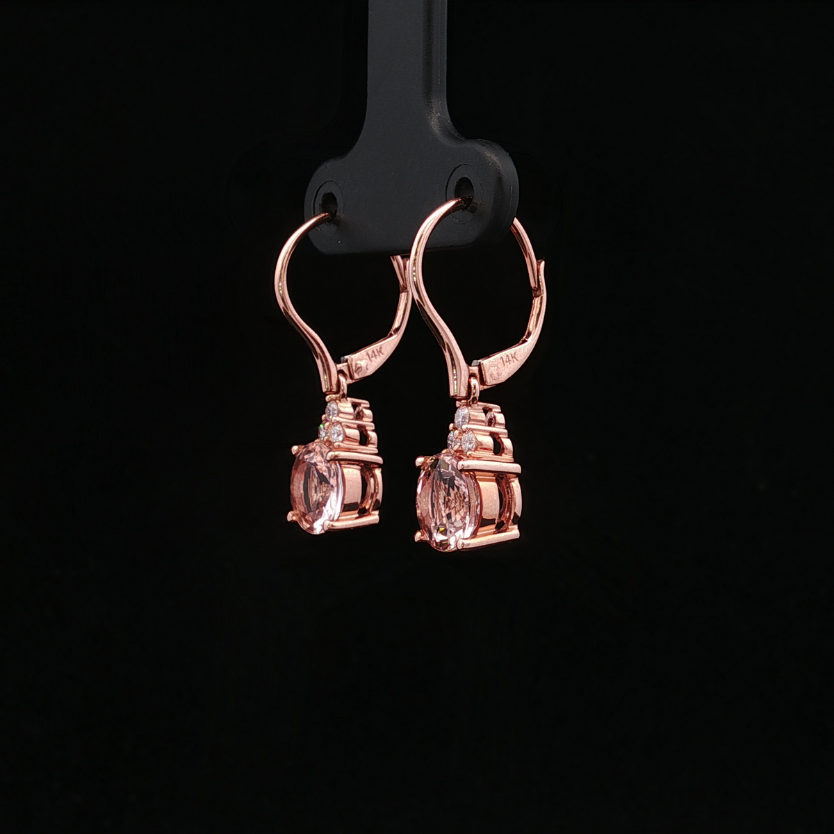 Nour 14K Rose Gold Morganite and Diamond Earrings