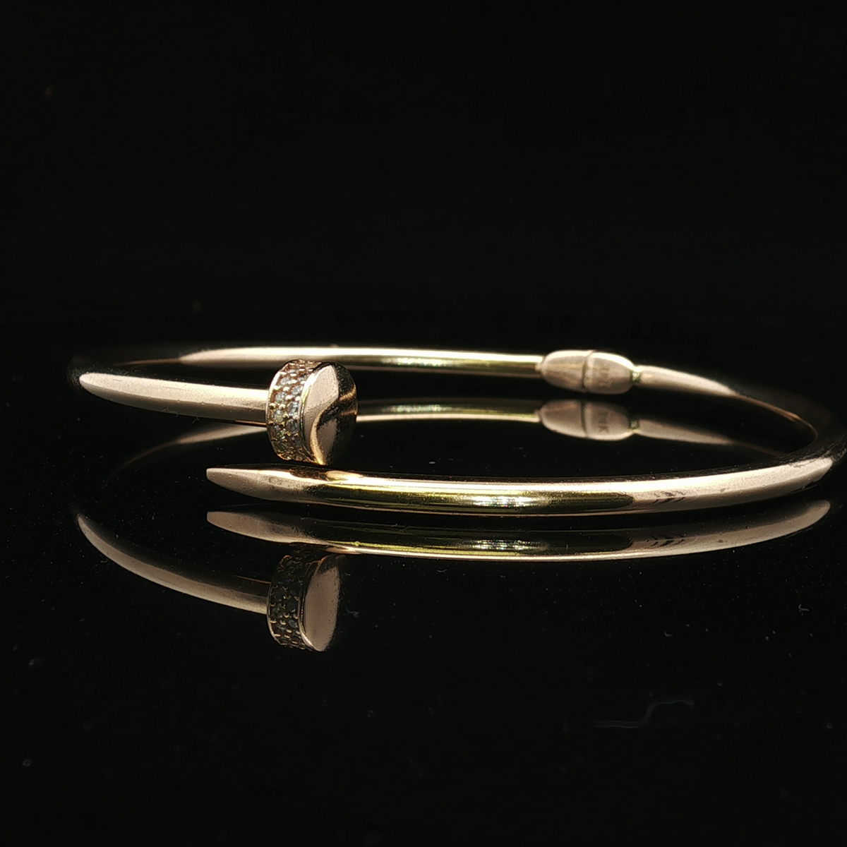 14K Yellow Gold Cartier-Look Nail Wrap Hinge Ring