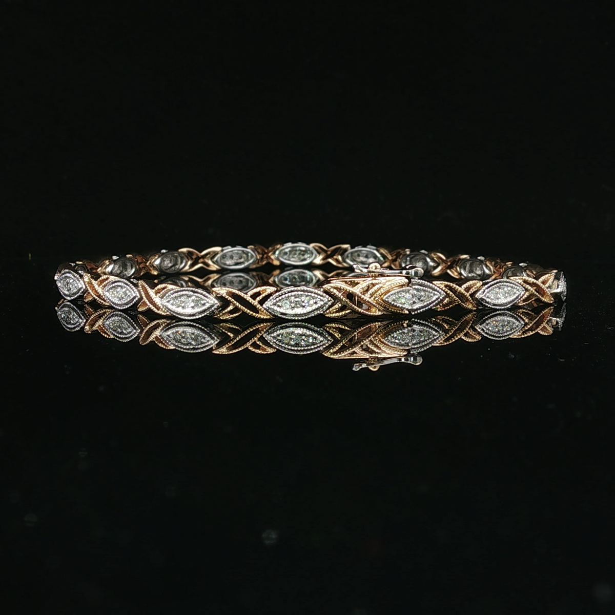 Constance Two-Tone 14K Fancy Link Diamond Bracelet 7.5"