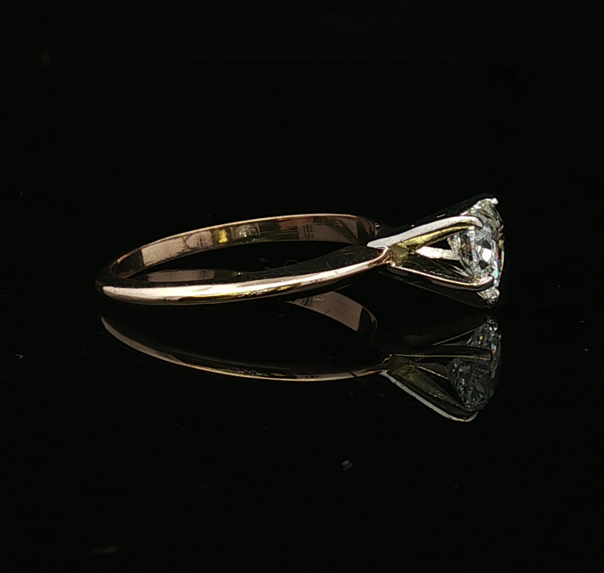 14K Yellow Gold 1ct Heart-Shaped Diamond Ring