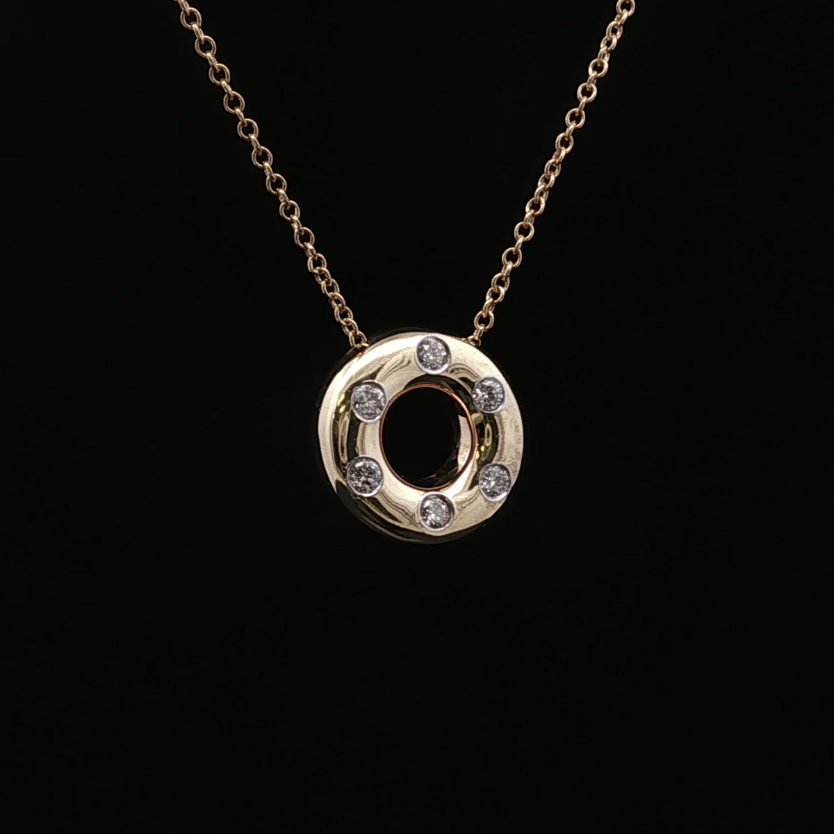 T&Co. Etoile Two-Tone Diamond Circle Necklace