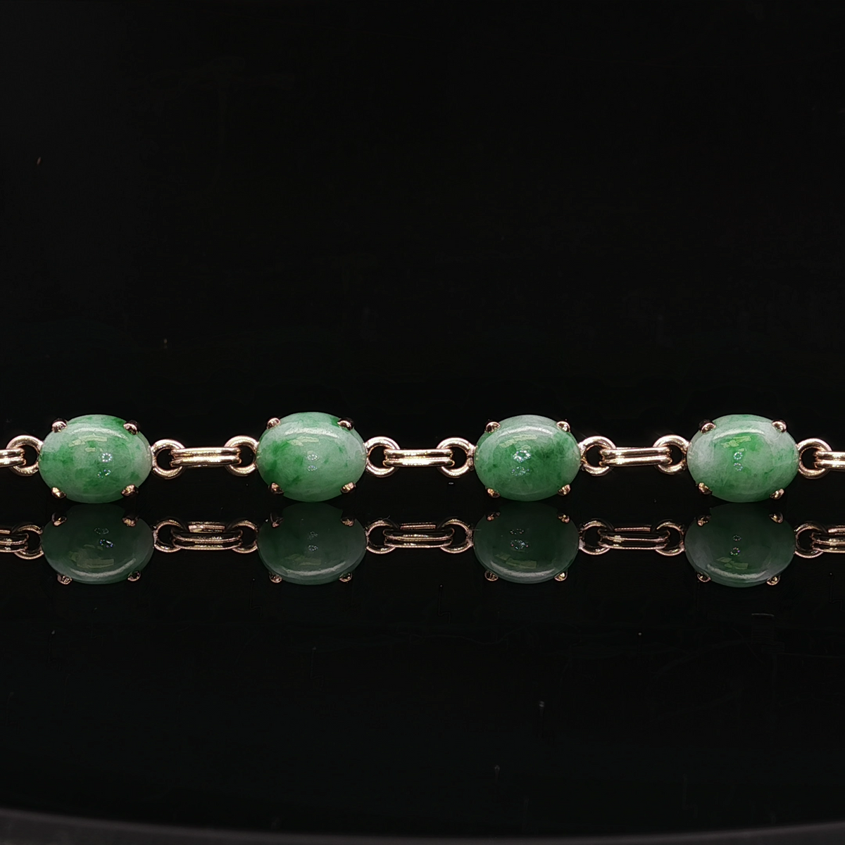 Eleanore Jade Link Bracelet 14K Gold