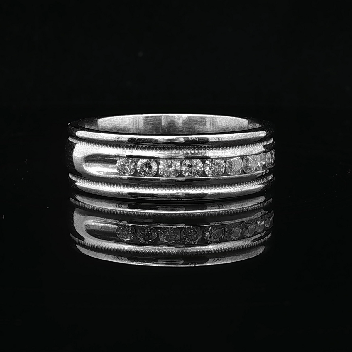 Micah Diamond Wedding Band in 14K White Gold