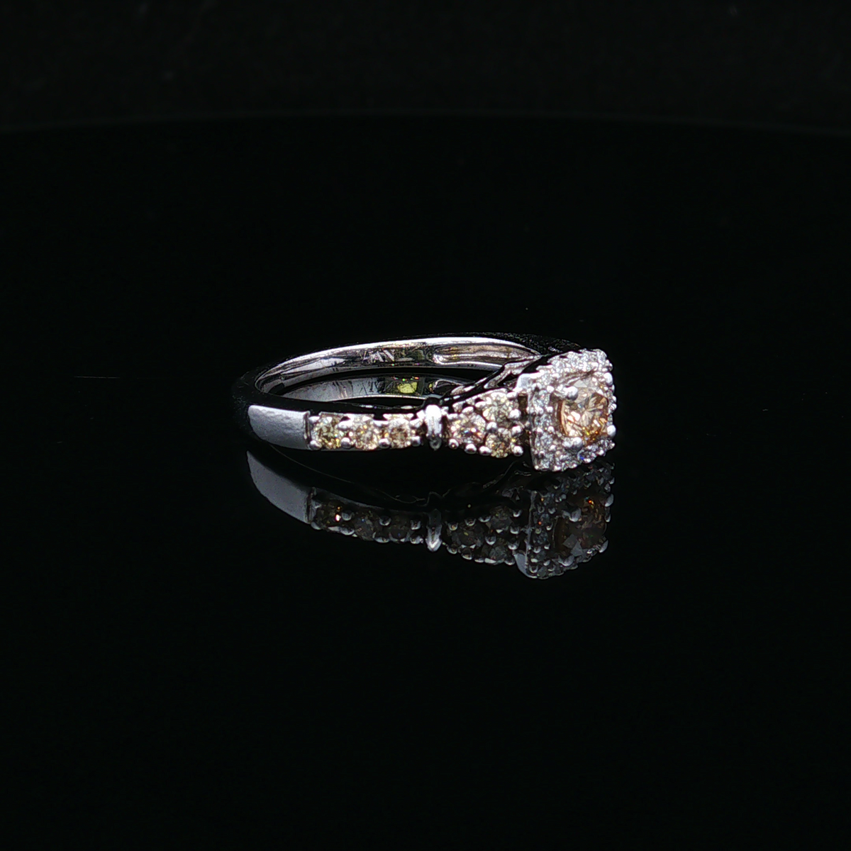 Violetelle 14KW LeVian Chocolate & White Diamond Ring