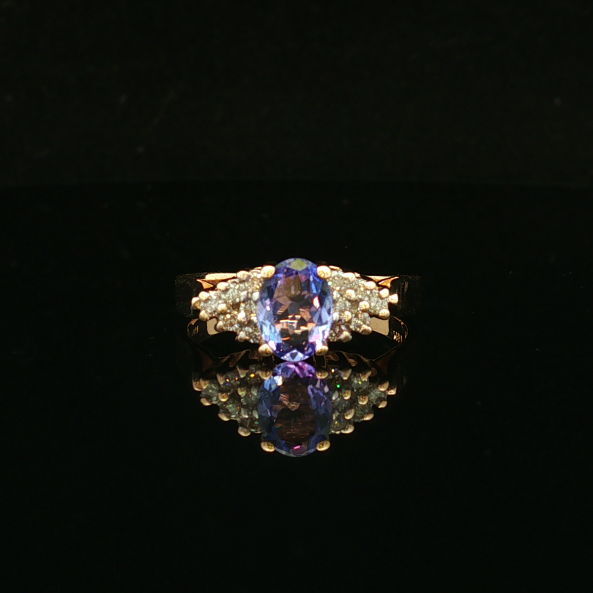 Lilaha 14KY .85 CT Oval Tanzanite & Diamond Ring