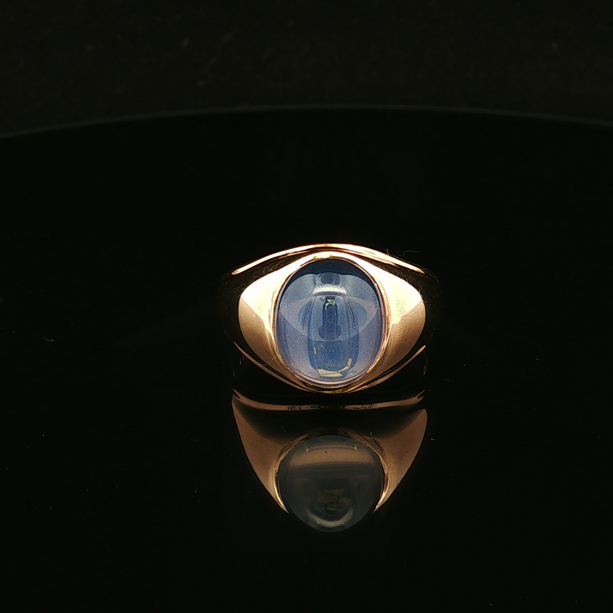 Casen 10K Yellow Gold Synthetic Chalcedony Ring