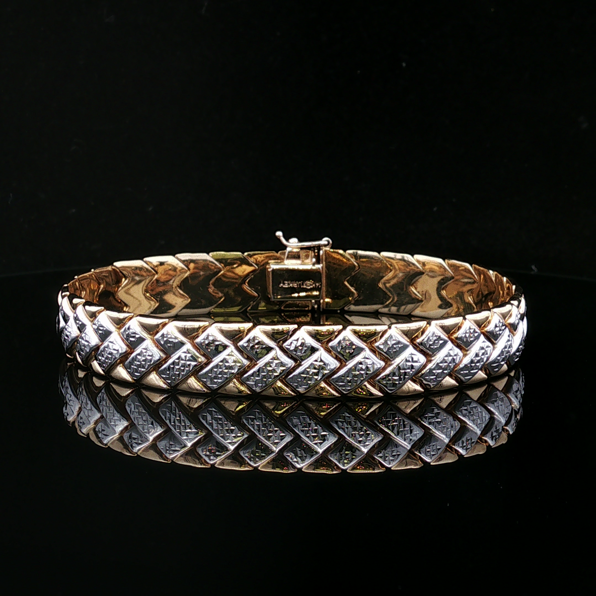 Freyarose 14K Two-Tone Diamond Cut Bracelet
