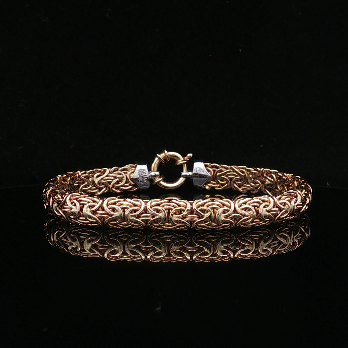 Freyalyn 14K Two Tone Byzantine Link Diamond Bracelet