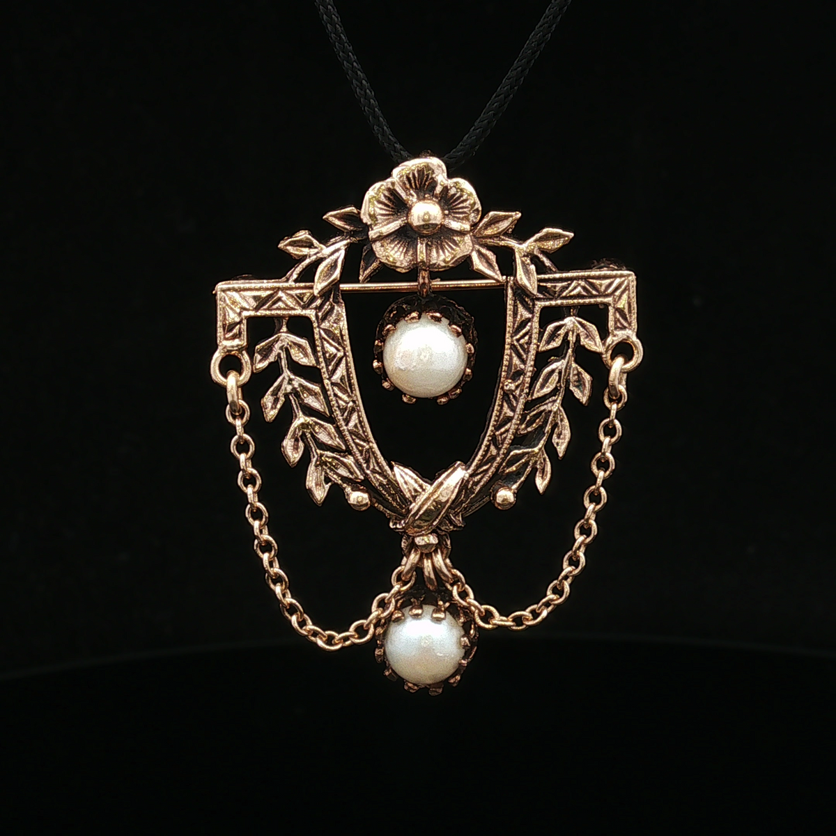 Thearose 14K Yellow Gold Victorian Pearl Pin
