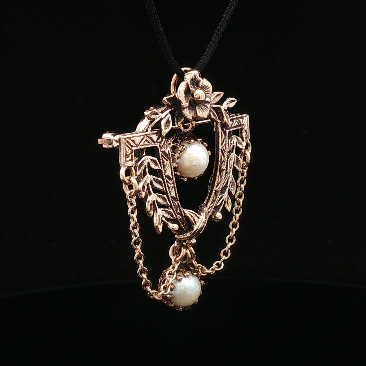 Thearose 14K Yellow Gold Victorian Pearl Pin