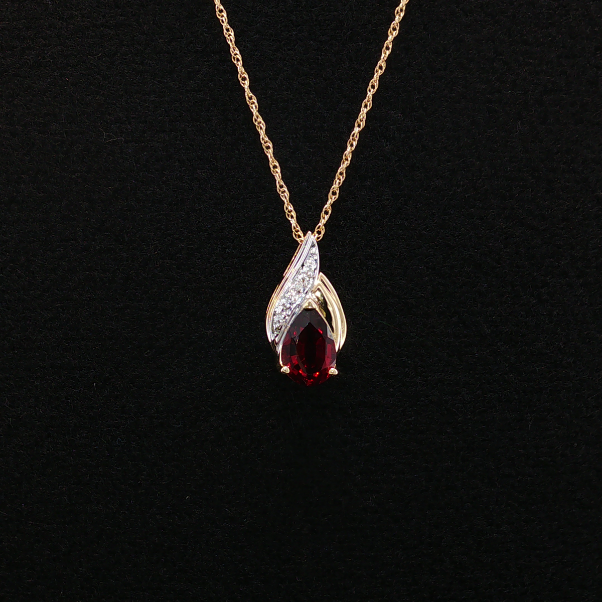 Hyacinth 14K Two-Tone Garnet Diamond Necklace