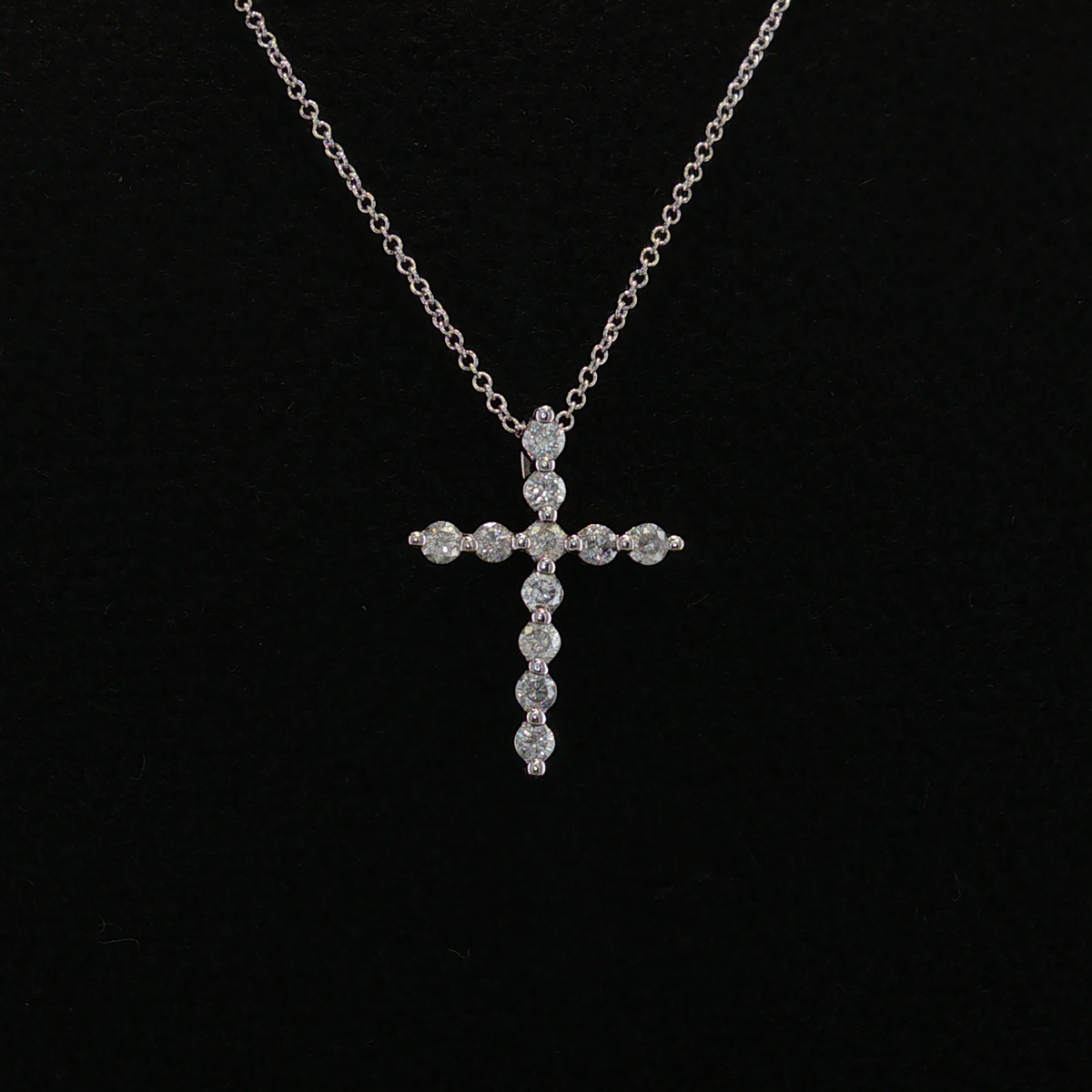 Felicia 14K White Gold Diamond Cross Necklace – 0.33 CTW
