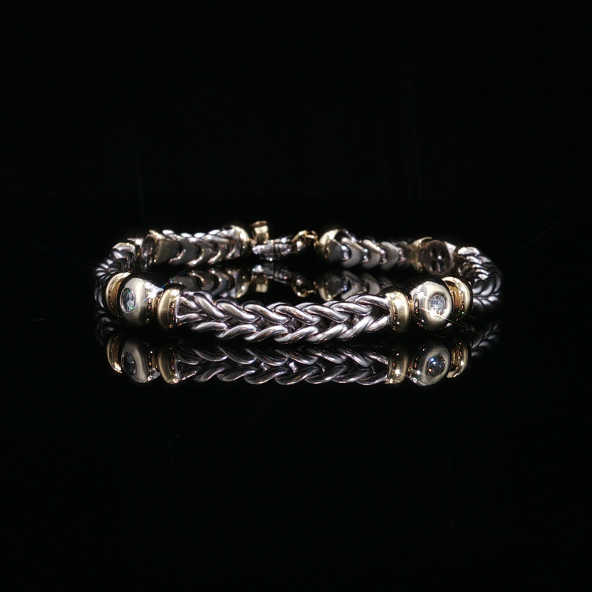Alberta 14k Two-Tone .40ctw Bezel Set Diamond Bracelet