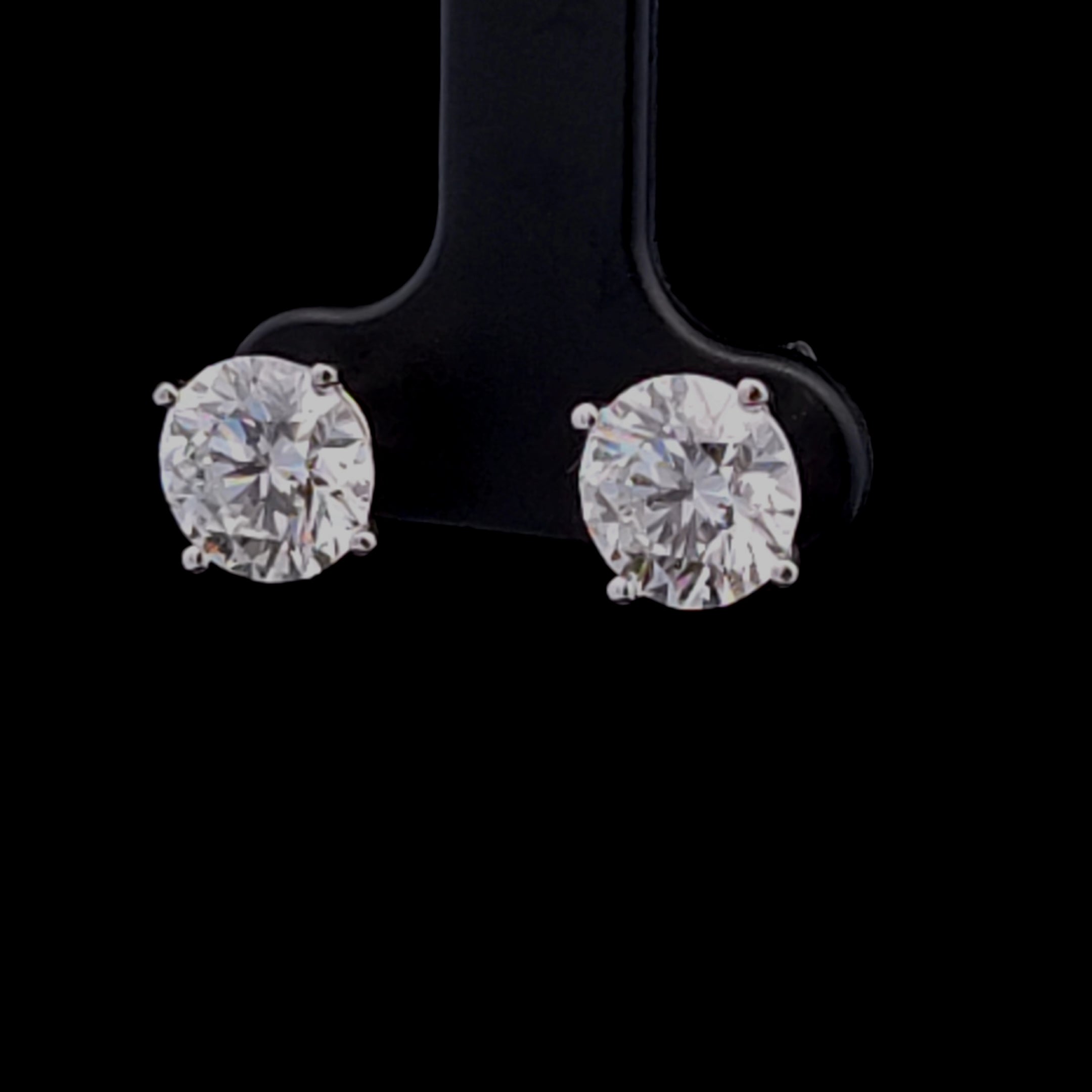 14K White Gold 4.00CTW Lab Diamond Stud Earrings