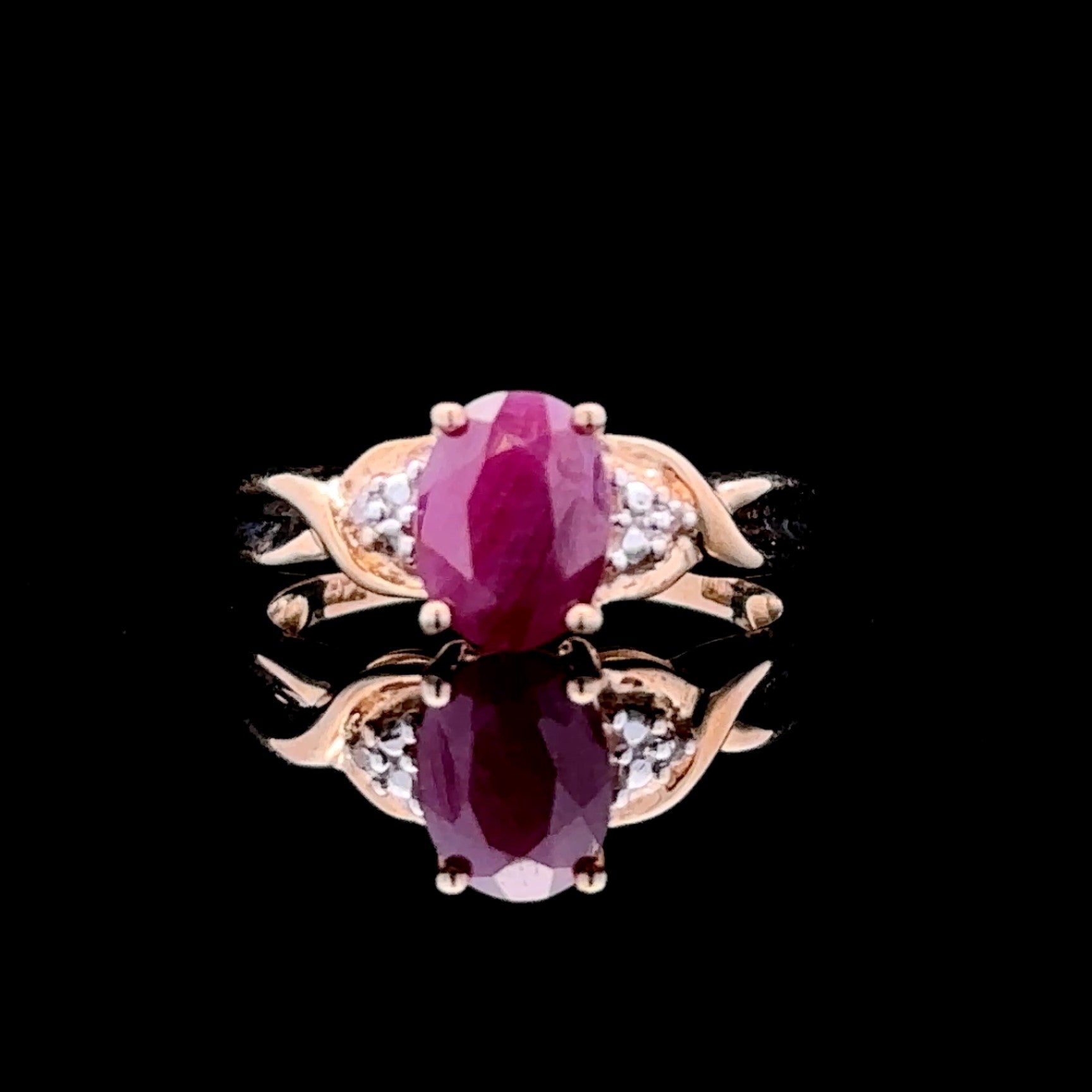 Cataleya 10K Yellow Gold Oval Ruby Ring