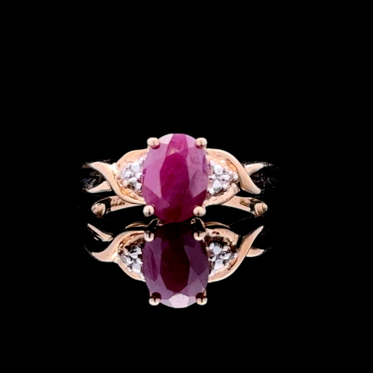 Cataleya 10K Yellow Gold Oval Ruby Ring