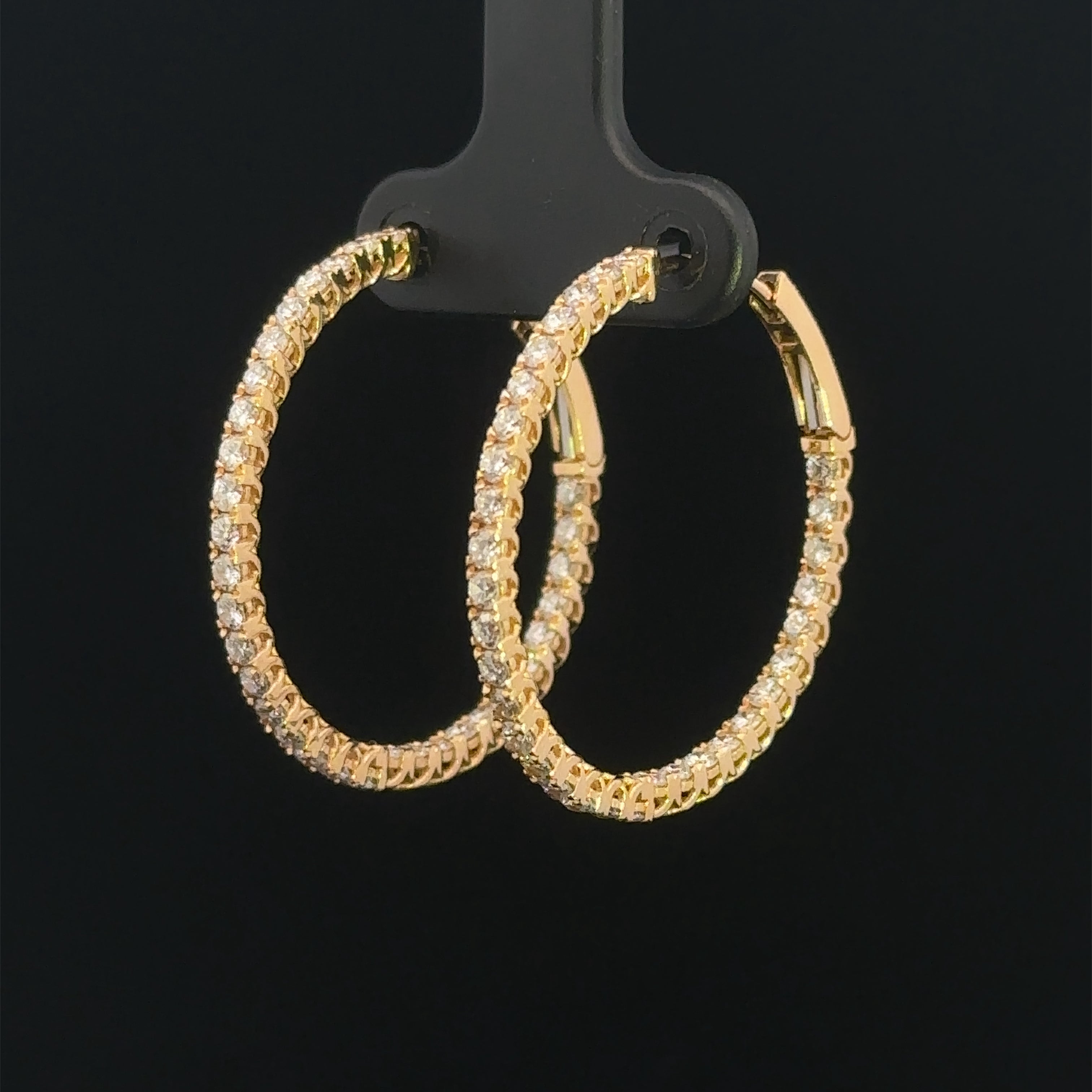Alondra 18K Yellow Gold 1.90 CTW Inside-Out Diamond Hoop Earrings