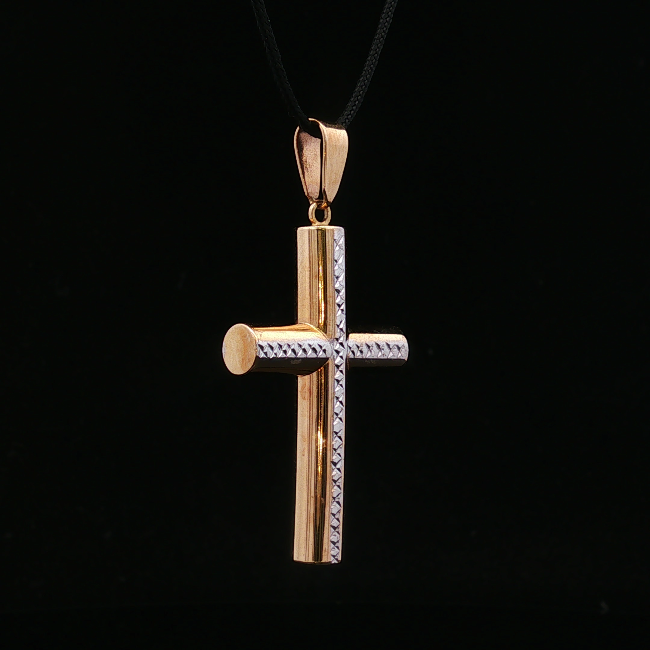 Emberlyn 14K Two Tone Cross Pendant