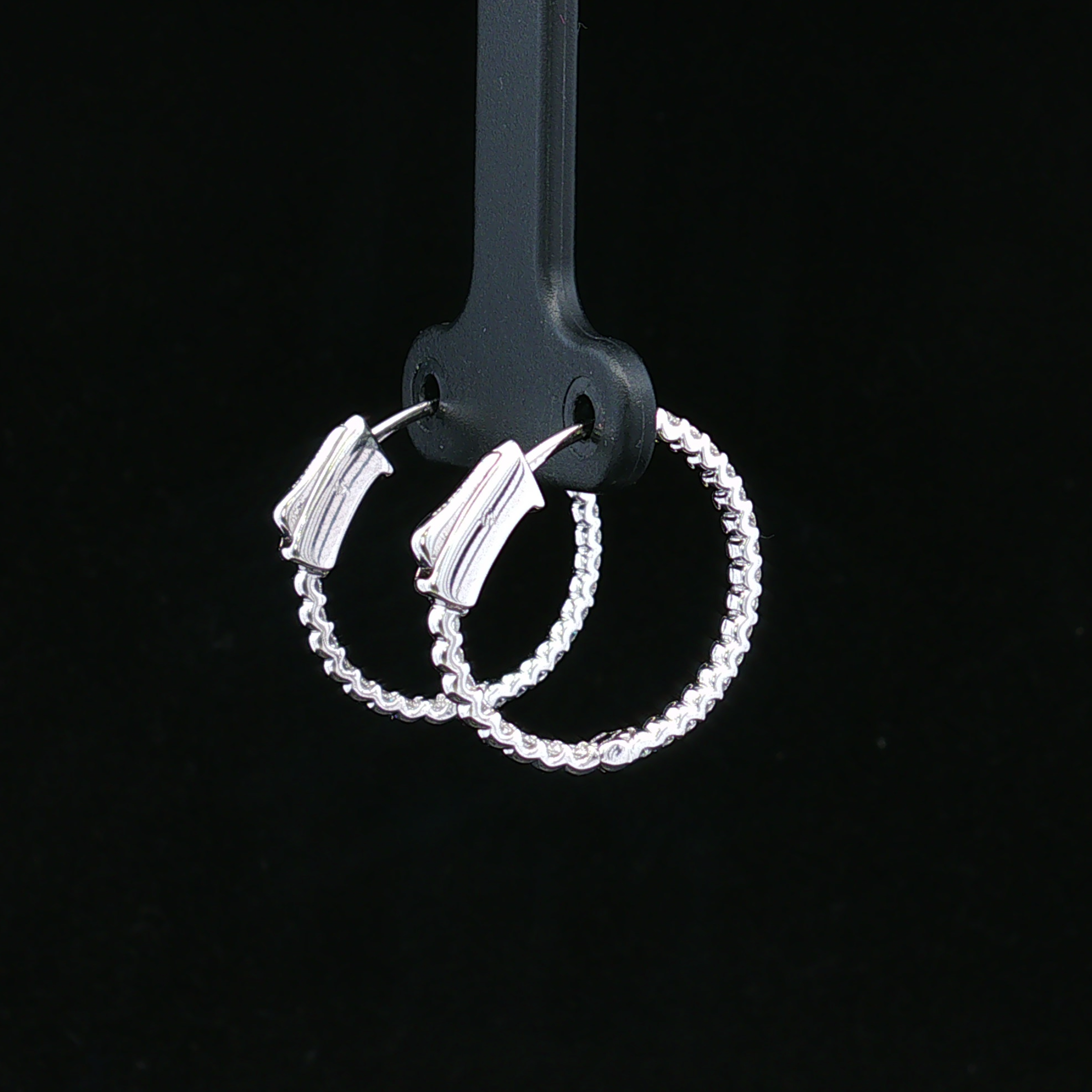 Fiora 14KW Lab Grown Inside Out Diamond Hoops