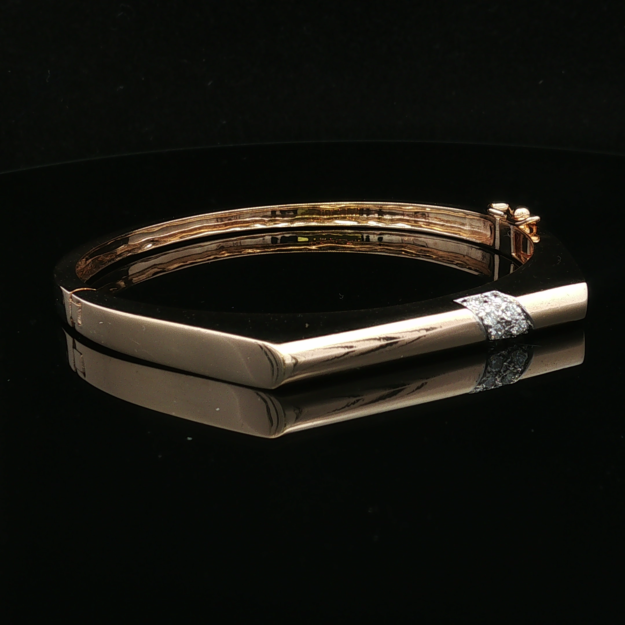 Talialyn 14K Two Tone Diamond Bangle Bracelet